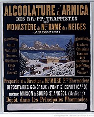 Affiche publicitaire de 1862 des moines trappistes de l’Ardèche.