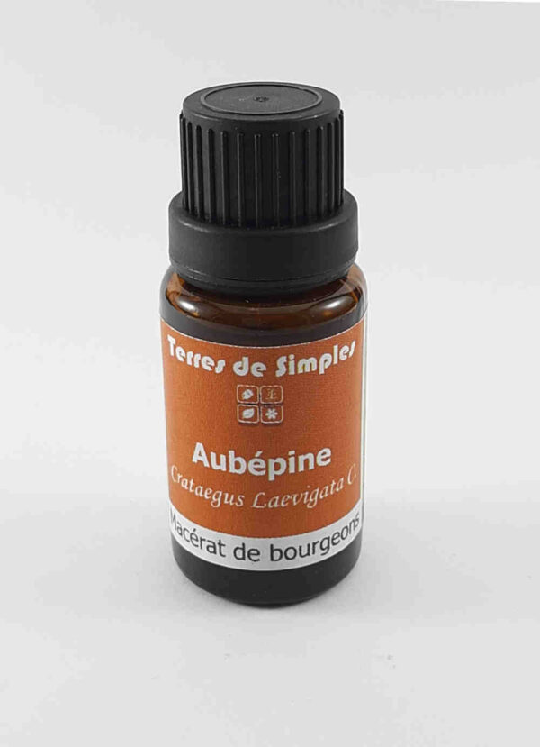 flacon de teinture de bourgeon d'aubépine de producteur français bio