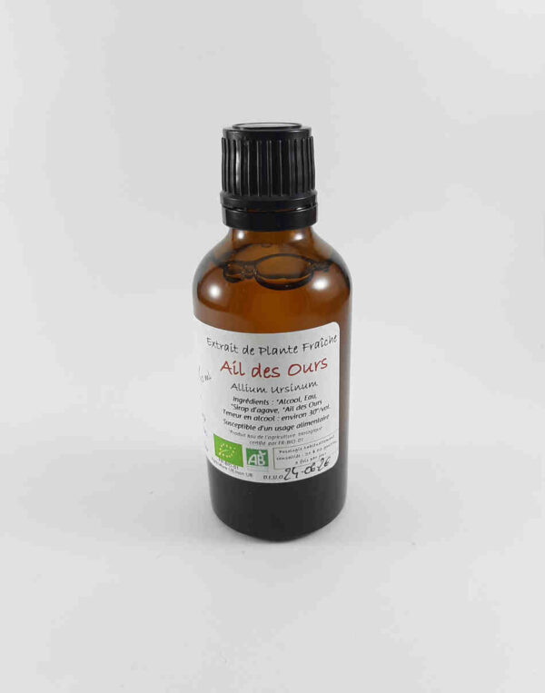 flacon de teinture mère d'ail des ours bio produit en france